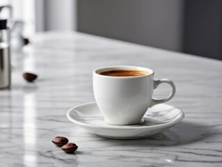 Fototapeta premium Espresso Cup on Marble Countertop