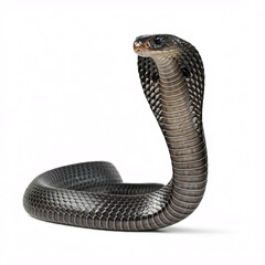Fototapeta premium black cobra snake isolated on white background