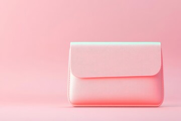 3D blank clutch bag mockup with customizable texture and color, floating in front of a pastel background, blank clutch bag, elegant product presentation
