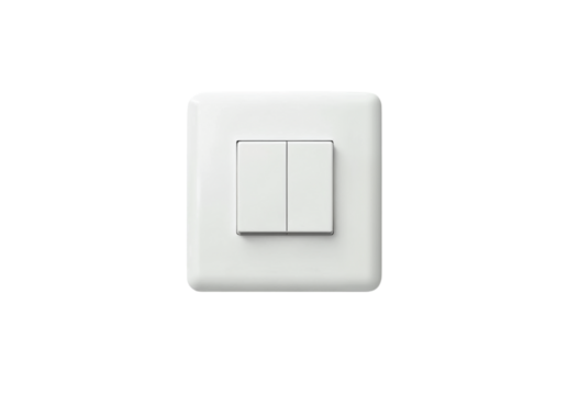 light switch on white background