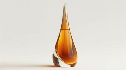 Fototapeta premium A Teardrop-Shaped Glass Bottle Filled with Amber Liquid