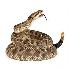 Obraz premium rattlesnake coiled on white background