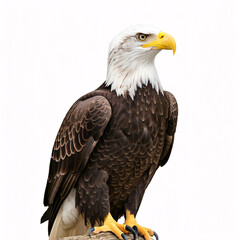 Obraz premium majestic bald eagle perched on branch looking right