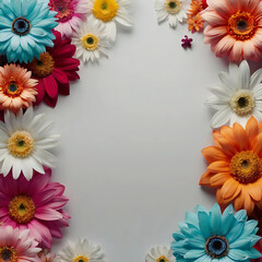 A soft colorful beautiful flower design banner Blank template background    