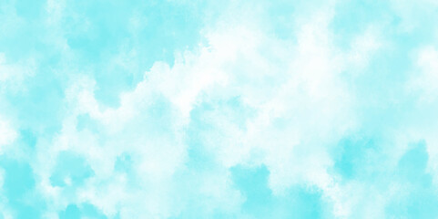 Abstract light blue watercolor cloudiness, mist, or smog background. light blue sky with white background and blurred pattern. Vivid textured aquarelle painted art design background.	
