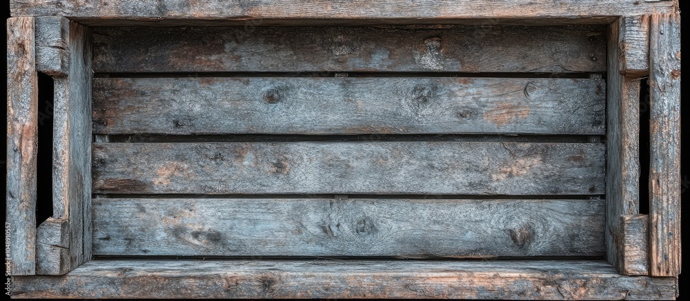 Poster weathered empty wooden crate viewed from above as copy space