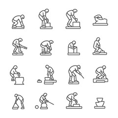 Line Art Icons Depicting Various Sports Activities