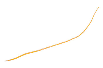 Isolated yellow pencil line on transparent background.
