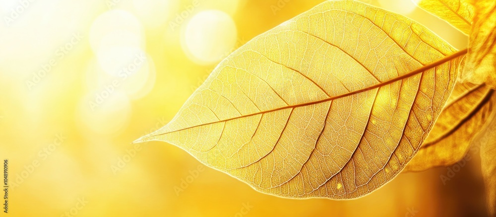 Aufkleber Abstract yellow leaf vein with a blurry appearance. with copy space image. Place for adding text or design