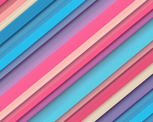 Fototapeta premium Vibrant diagonal stripes in shades of pink, blue, and purple form a dynamic and colorful background