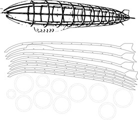 Laser Cut zeppelin 3d  Vector , DIY Wooden zeppelin Design for CNC and Craft Projects