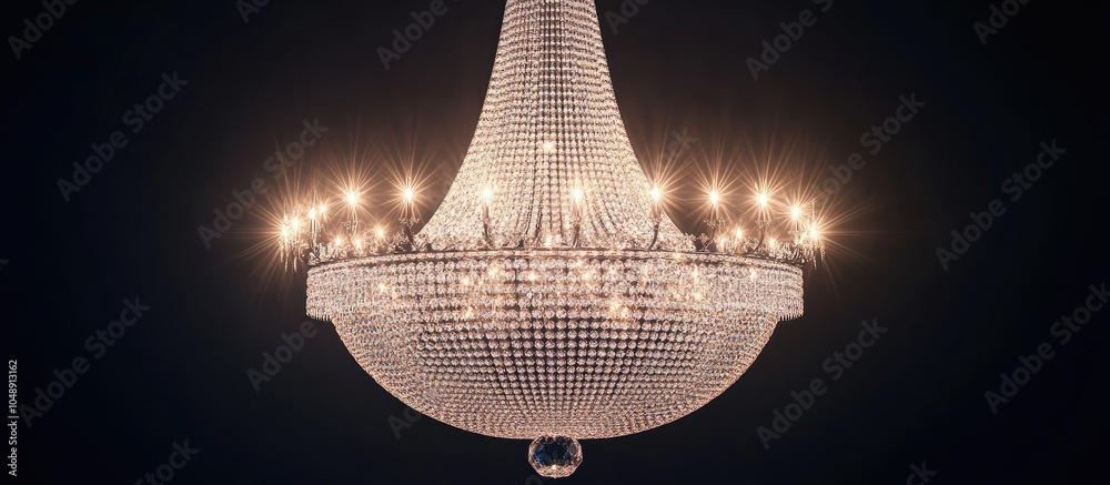 Aufkleber crystal chandelier suspended from ceiling. with copy space image. place for adding text or design