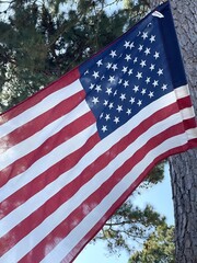 american flag on the wind