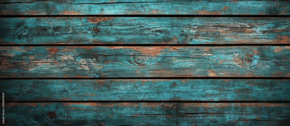 Aufkleber wood background texture wooden surface aged planks blue green paint empty retro template for adverti