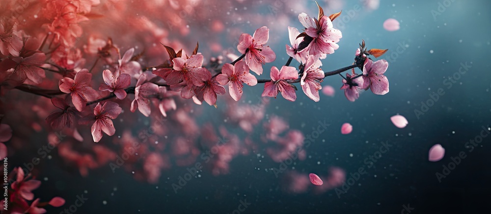 Aufkleber Japanese cherry blossoms. with copy space image. Place for adding text or design