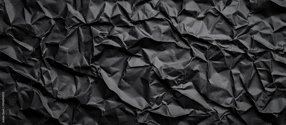 Fototapete crumpled black paper texture background creative design templates. with copy space image. place for 