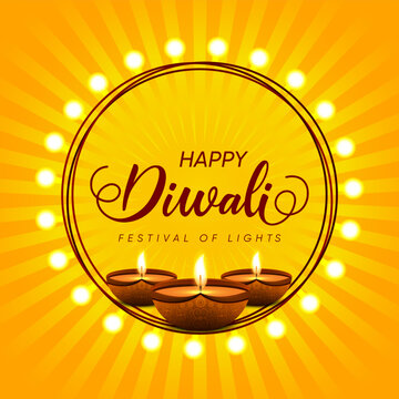 Happy Diwali post design, greetings banner design