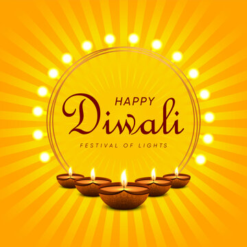 Happy Diwali post design, greetings banner design