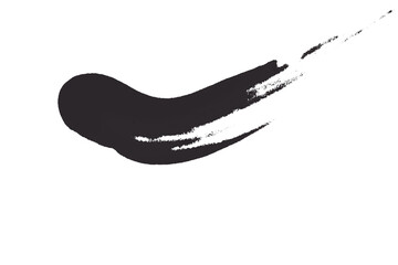 Isolated black brush strokes on transparent background.