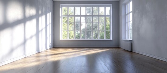 Fototapeta premium Vacant Unfurnished Apartment Interior. with copy space image. Place for adding text or design