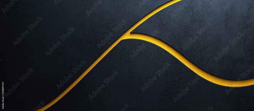 Fototapete black background with a yellow border. with copy space image. place for adding text or design