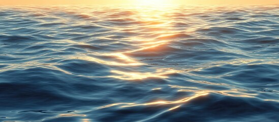Obraz premium Smooth silky water at sunset over the ocean with copy space