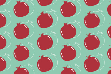 Pomegranate with colorful pattern background
