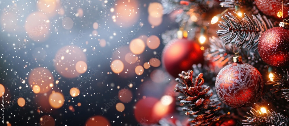 Aufkleber christmas background happy new year selective focus on the holiday. with copy space image. place for