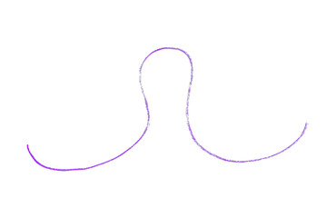Isolated purple pencil line on transparent background.
