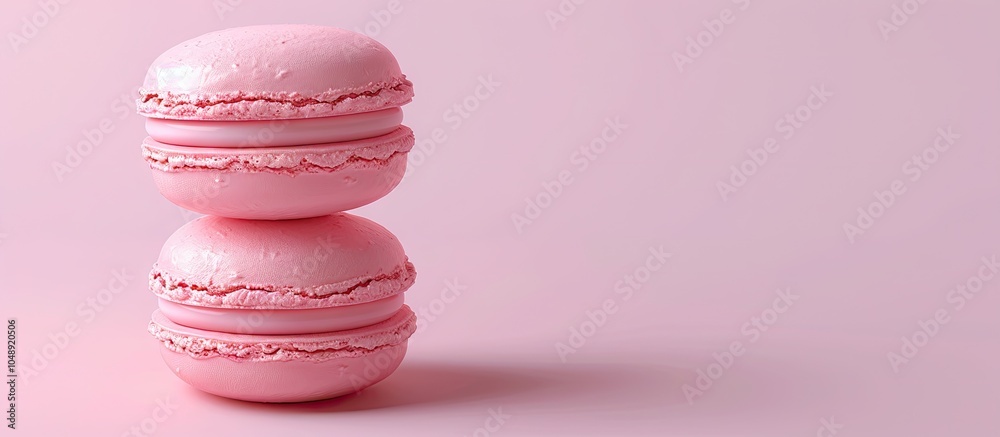 Leinwandbilder Pink Macaron. with copy space image. Place for adding text or design