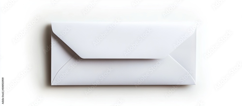 Poster Long blank envelope isolated on a white background with a clipping path. with copy space image. Place for adding text or design