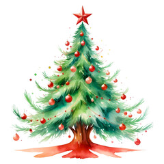 Fototapeta premium Christmas tree and decorations in a festive holiday setting