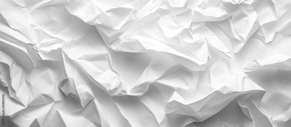 Fototapete clean crumpled white paper abstract background. with copy space image. place for adding text or desi
