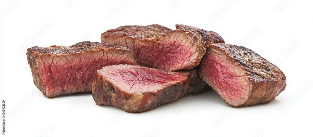 Fototapete smoked sirloin set against a white background. with copy space image. place for adding text or desig