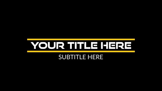 Simple Clean Title Intro and Lower Third