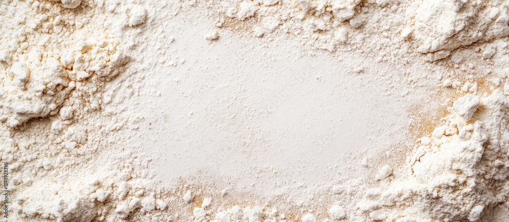 Poster Top view of a square copy space on a flour background