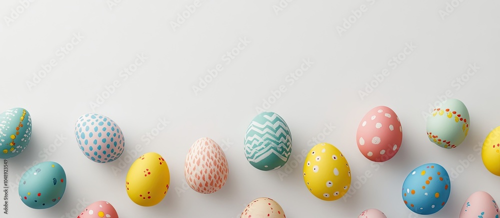 Leinwandbilder easter eggs on a white background. with copy space image. place for adding text or design