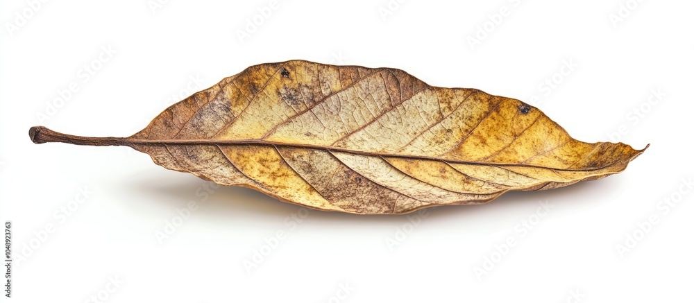 Aufkleber Isolated dry and old peepul leaf with clipping paths. with copy space image. Place for adding text or design