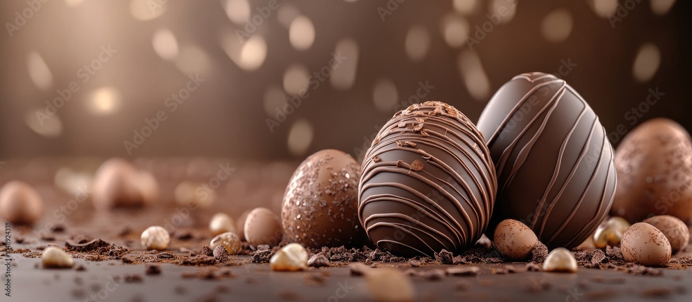 Aufkleber easter egg holiday chocolate. with copy space image. place for adding text or design