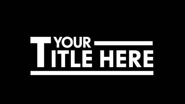 Modern Black & White Title Animation