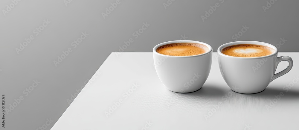Aufkleber Two Espresso Cups. with copy space image. Place for adding text or design