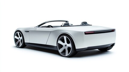 A sleek convertible car model on a white background, with a focus on clean lines and modern design, ideal for showcasing automotive innovation.