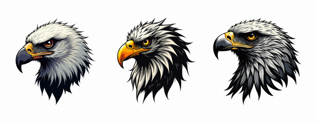 Obraz premium flat eagle head mascot logo design esport style with white isolated background. Aggressive American eagle logo. tech eagle logo