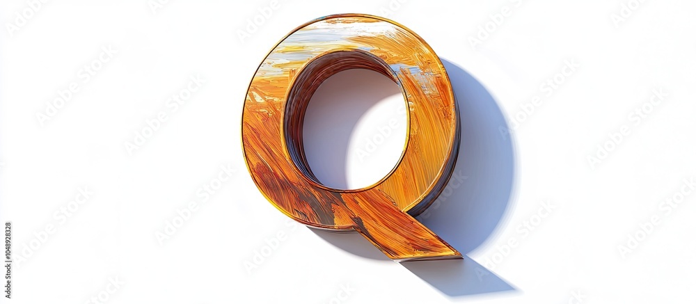 Poster Painting the letter Q on a white background. with copy space image. Place for adding text or design