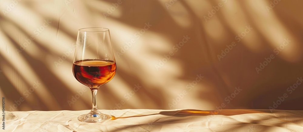 Poster Cup of Sherry wine in Jerez. with copy space image. Place for adding text or design