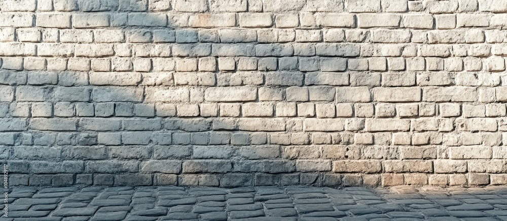 Leinwandbilder complete view of a light brick wall. with copy space image. place for adding text or design