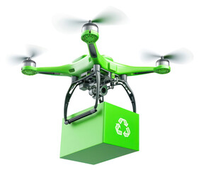 PNG Transportation package drone green.