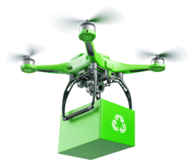 PNG Transportation package drone green.
