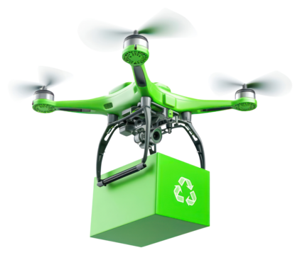 PNG Transportation package drone green.