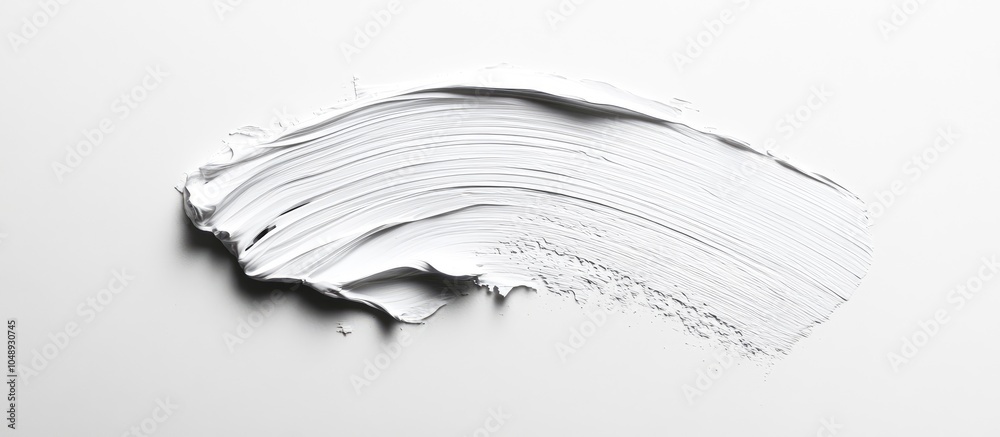 Poster white paint brush stroke on a white background top view. with copy space image. place for adding tex